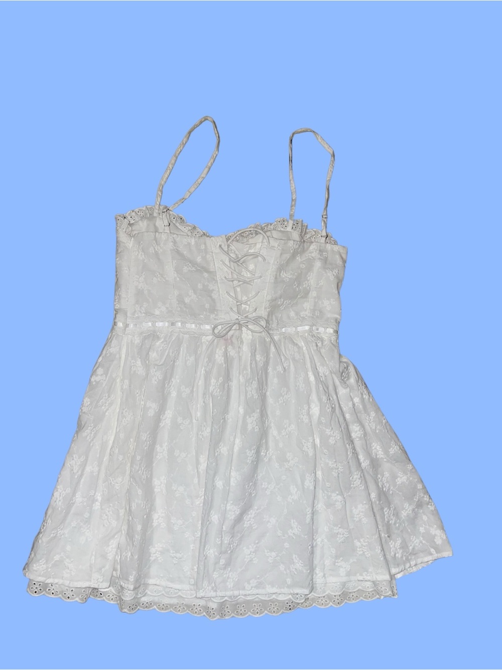 🆕#319~Altar'd State Olive Embroidered Mini Dress, Size Lg - Picture 10 of 15